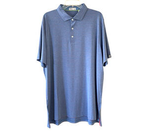 TASC Men XXL Cloud Performance Blue Stripe Polo NWT Short Sleeve Brookline Shirt